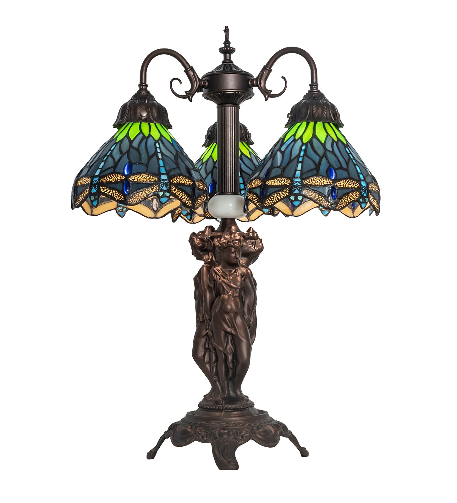 23'' Mahogany Bronze Arched Table Lamp