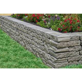 Pavestone Ladera 3 in. x 16 in. x 8 in. Charcoal Tan Concrete Retaining Wall Block (84pcs28 Face FeetPallet) 11023035