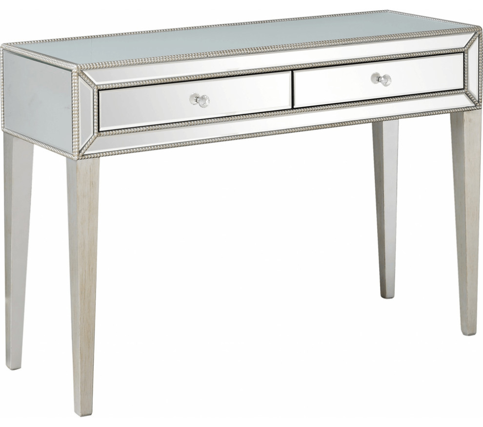 Silver Beaded Console Table   Farmhouse   Console Tables   by HomeRoots  Houzz