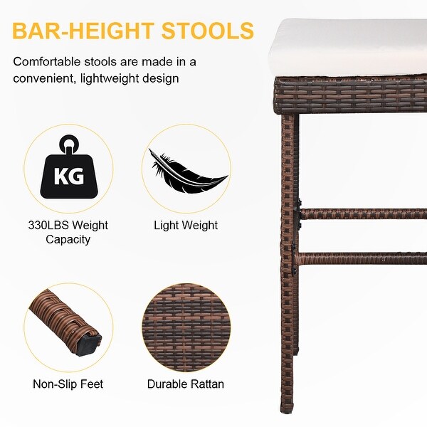 3Piece Bar Table And Bar Stool Set - Overstock - 37357302