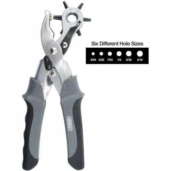 General Tools Heavy Duty Self-Opening Revolving Hole Punch Pliers for Leather Punching Belts Pet Collars Handbags and More and#8211; XDC Depot