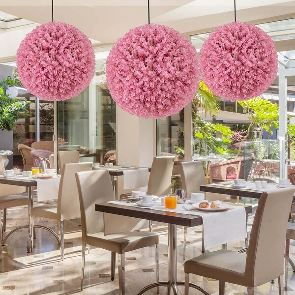 Costway 2 PCS Artificial Plant Topiary Ball 19 Faux Decorative Balls