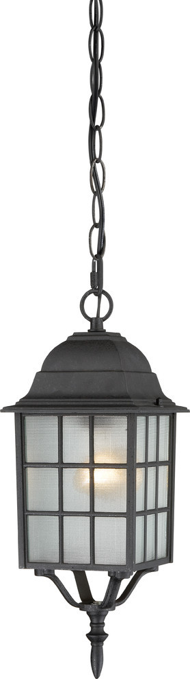 Adams 1 Light   16 quotOutdoor Hanging With Frosted Glass   Traditional   Outdoor Hanging Lights   by Satco Lighting  Houzz