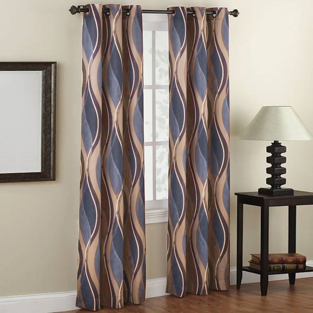 Intersect Wave Grommet Top Curtain Panel