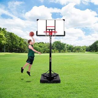 TIRAMISUBEST Portable Basketball HoopGoal with 6.6 ft. to 10 ft. H Adjustment for Youth and Adults MS1XY96479AAJ-C