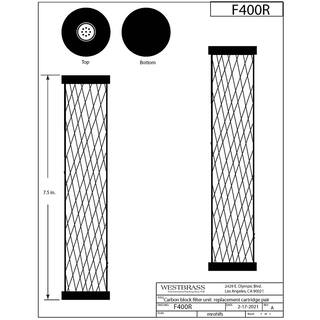 Westbrass Replacement Filter Cartridges for F400 Under Sink In-line Water Filter Unit White (2-Pack) F400R