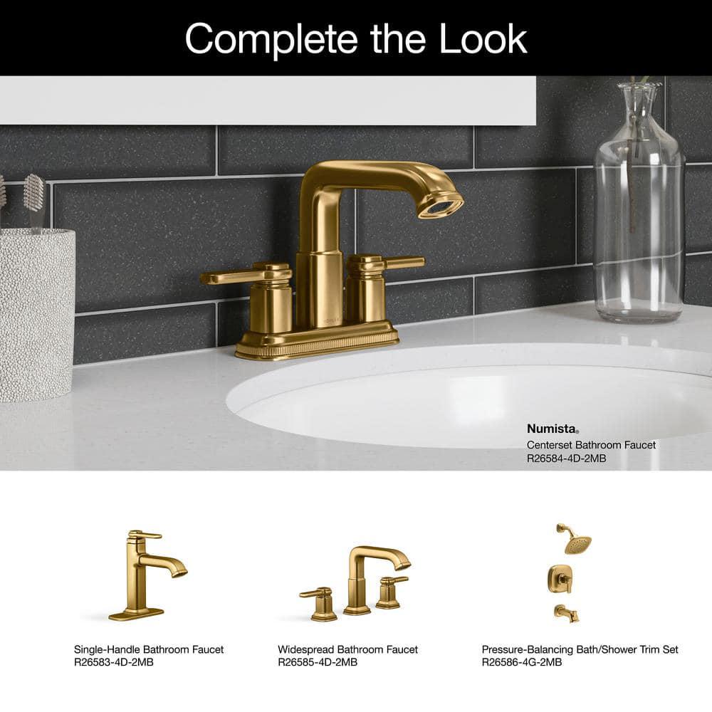 KOHLER Numista 4 in Centerset 2Handle Bathroom Faucet in Vibrant Brushed Moderne Brass