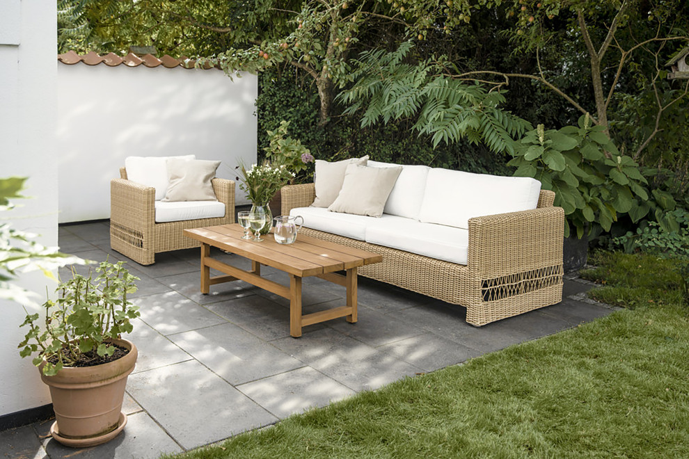 Julian Outdoor Teak Coffee Table  55x16 quotNatural   Midcentury   Coffee Tables   by Sika Design  Houzz