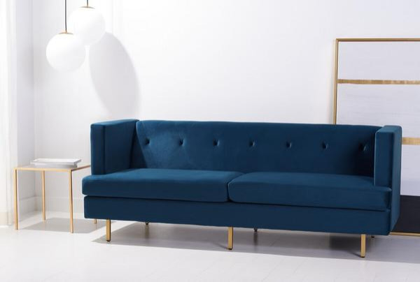 Rendon Velvet Sofa Navy   Contemporary   Sofas   by V.S.D Furniture  Houzz