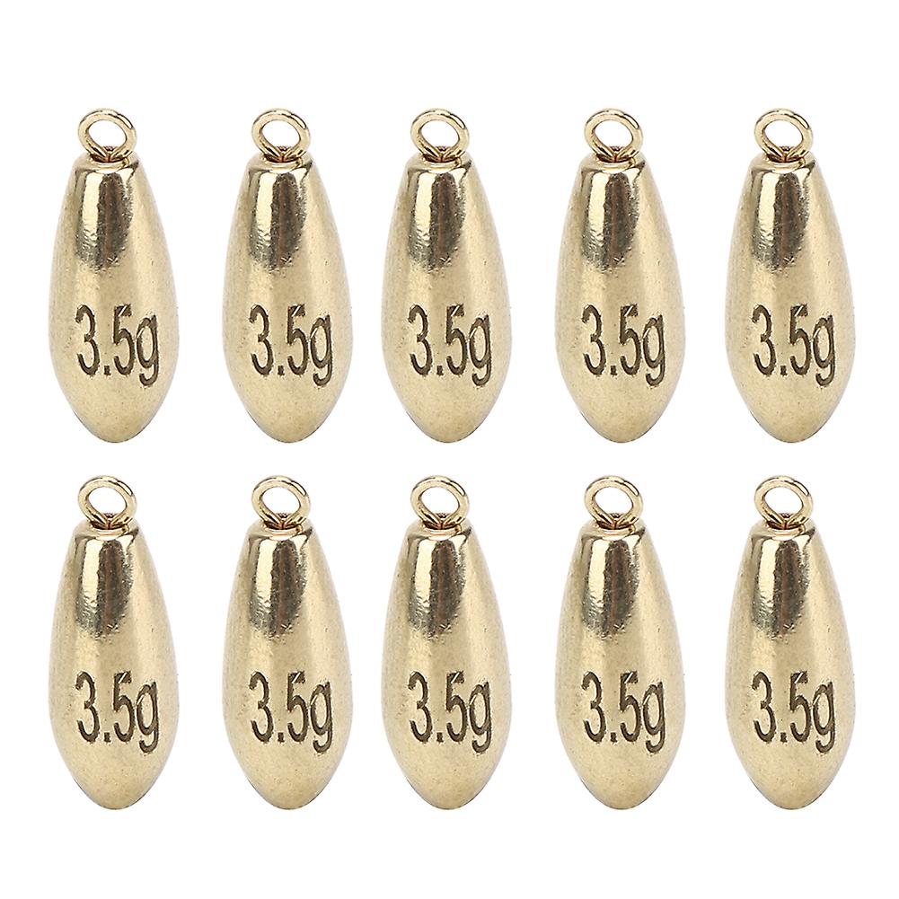 10pcs Portable Reusable Rotation Fishing Weights Sinkers Tackle Accessory Golden