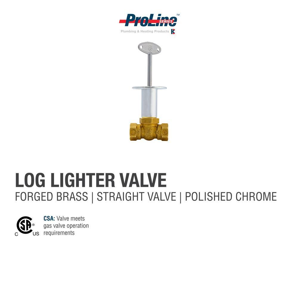 ProLine Series 12 in. FIP Brass Straight Gas Valve Floor Plate and 3 in. Key in Chrome 118-001RP