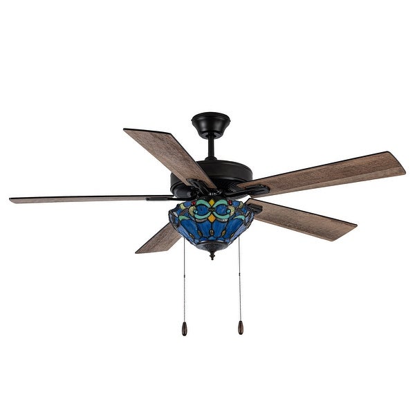 a River of Goods Oil-Rubbed Bronze and Stained Glass 52-Inch 3-Light Remote-Controlled Ceiling Fan Shopping - The Best Deals on Ceiling Fans | 40803857