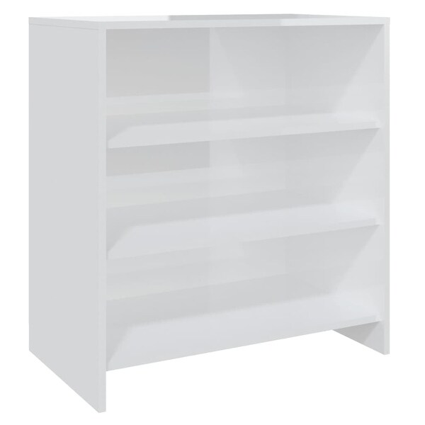 3 Piece Sideboard High Gloss White Engineered Wood