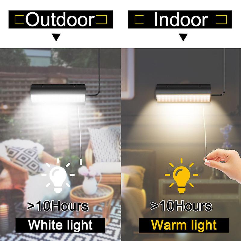 Single/double Lamp Led Solar Pendant Lights Outdoor Indoor Auto On Off Solar Lamp For Room Balcony Terrace With Pull Switch