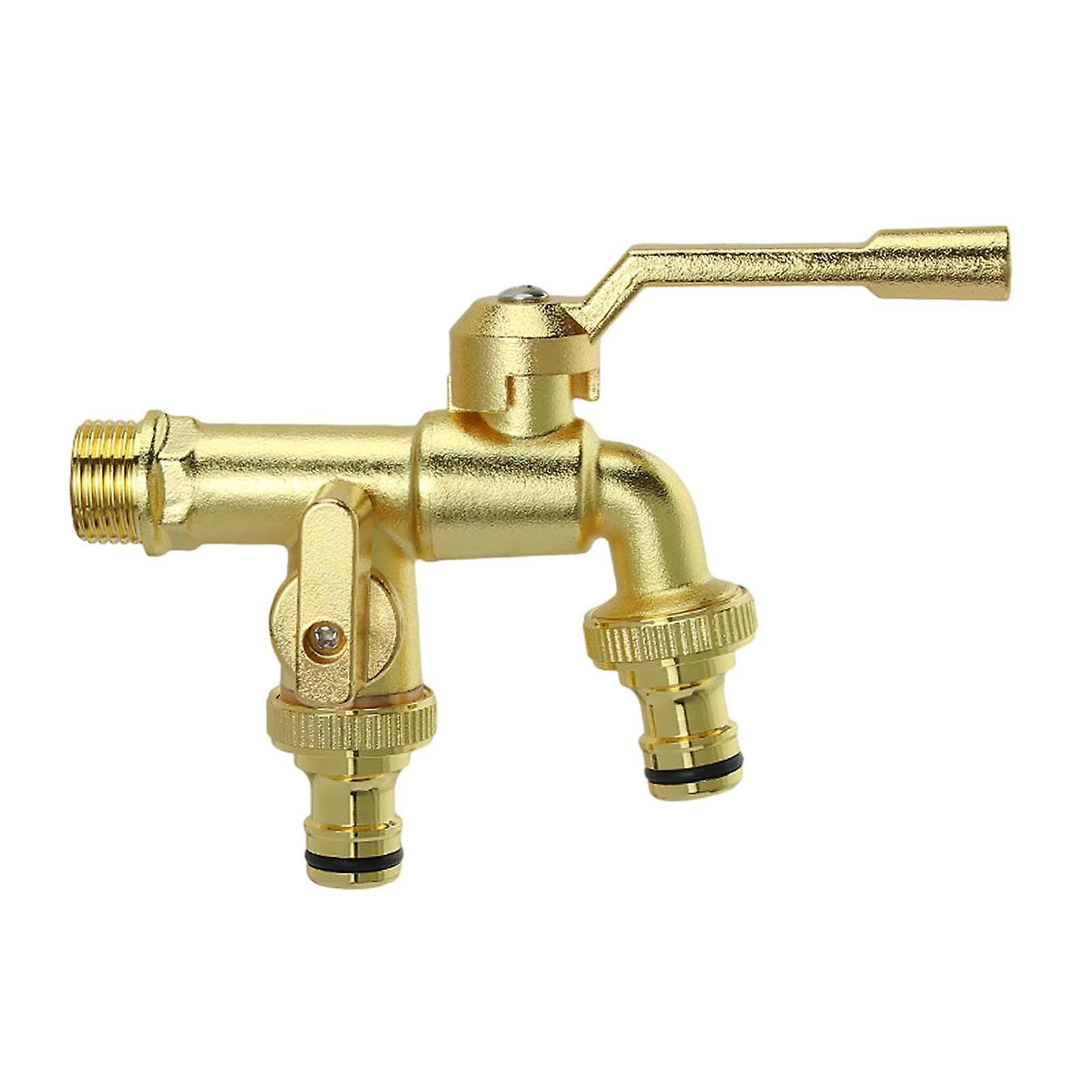 Outdoor Garden Faucet Anti Frost Irrigation Hose Bibb For Lawn Watering Home Gold 0.75in Out