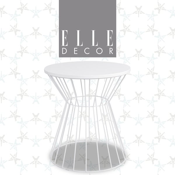 Elle Decor Lulu Round Hourglass Metal Side Table