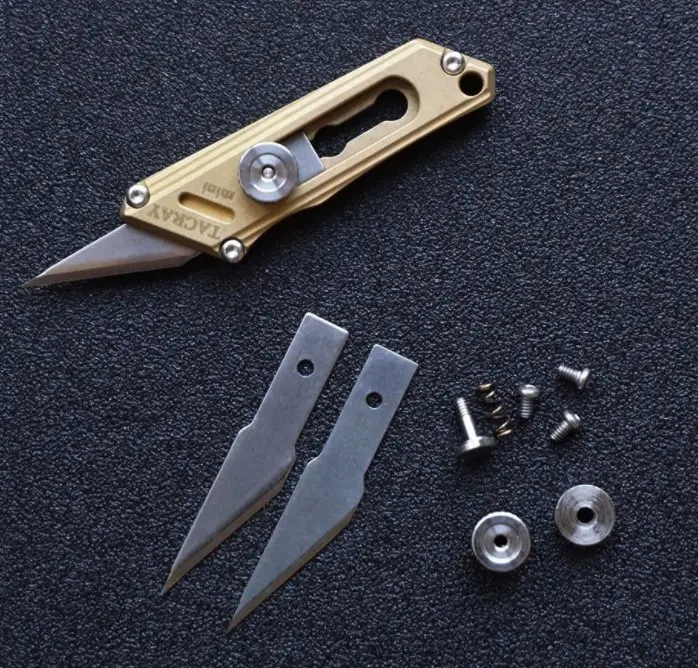 BST TI portable Titanium Mini Keychain utility knife EDC Gear pocket knife paper cutter keychain Knife camping Hiking Ultra co