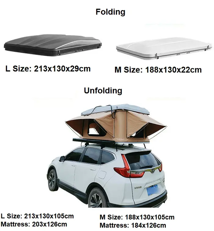 Car Camping Clamshell Top Roof Tents Head Insulated Hard Floor Outdoor Off Road Folding Camper Trailer Hard Shell Roof Top Tent