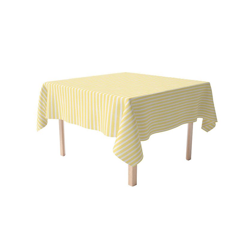 Square Tablecloth， 100% Polyester， 60x60， Lemonade Stripe