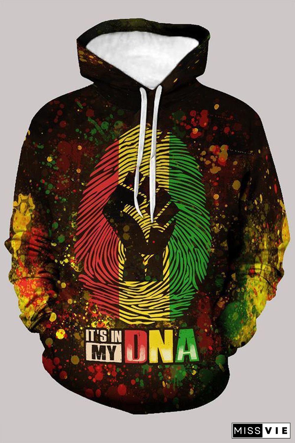 Street 3D Multicolor Digital Printed Hooded Sweatshirt