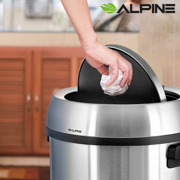 Alpine Industries Commercial Indoor Single stream Indoor Recycling Station 17 Gallon Stainless Steel