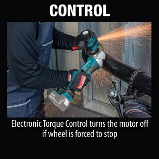 Makita 18V Brushless 4-12 in.  5 in. Cordless Paddle Switch Cut-OffAngle Grinder with Electric Brake (Tool Only) XAG20Z