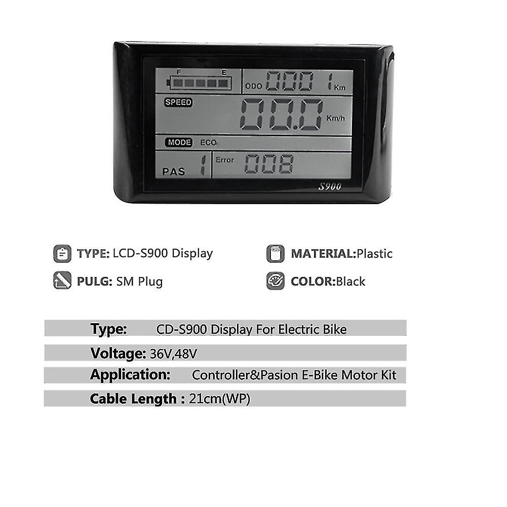 Lcd S900 Display Control Panel 5 Pin Sm Waterproof Pulg Match Jn Controller 24v36v48v For Electric