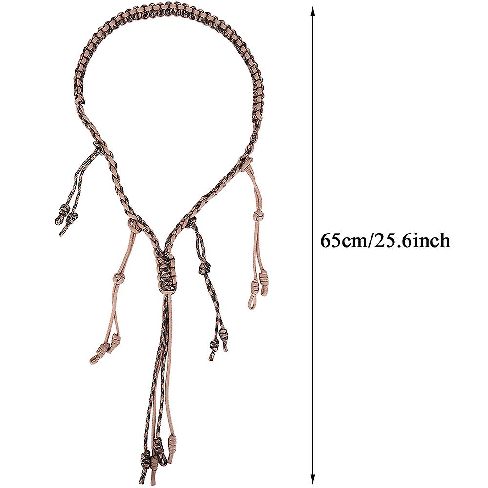 Portable Nylon Duck Goose Call Lanyard Braid Paracord For Outdoor Hunting(khaki +cp Camouflage)