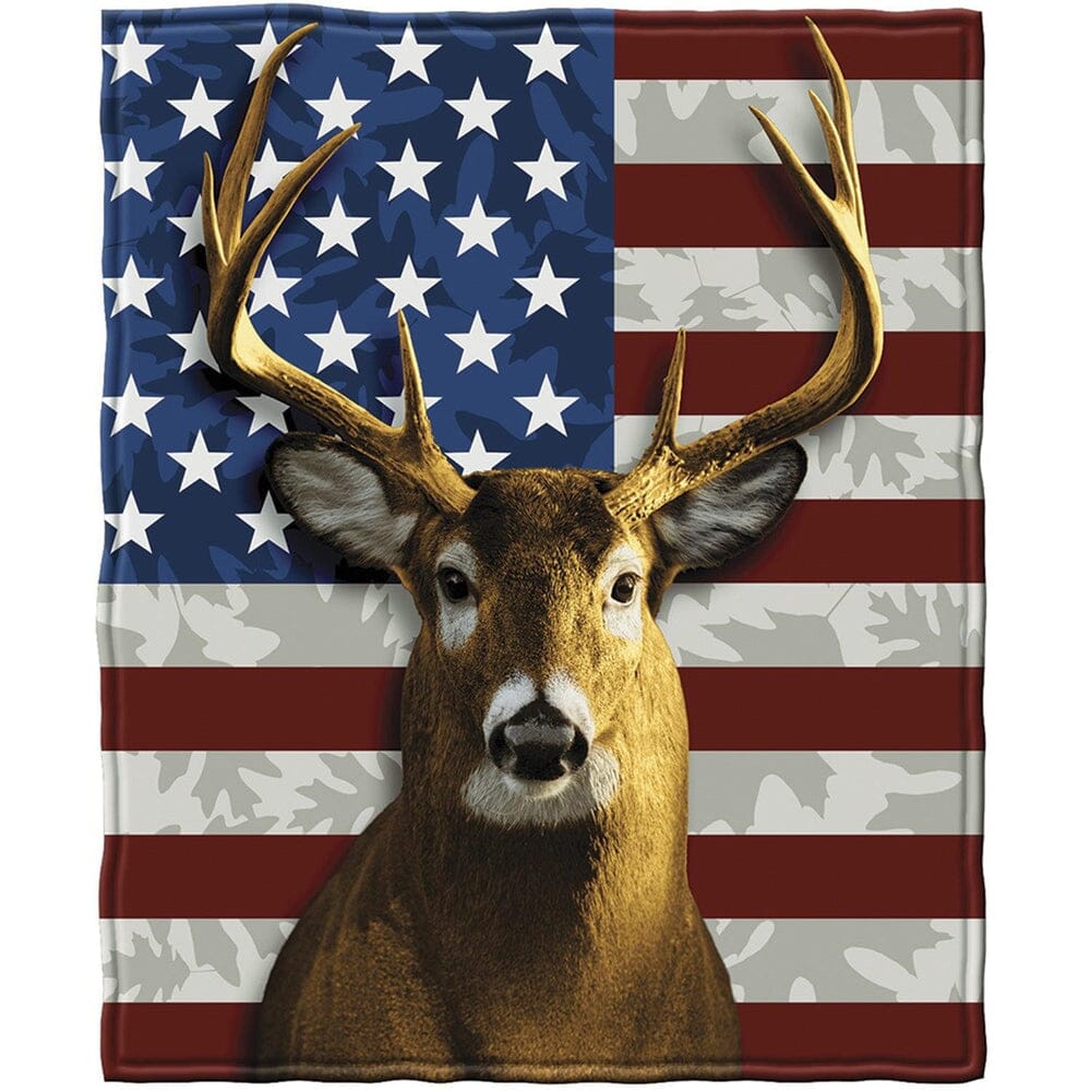 American Whitetail Deer Super Soft Plush Fleece Throw Blanket