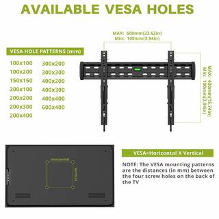 USX MOUNT Tilt TV Wall Mount Bracket for Most 32 in.-70 in. TVs TV Mount with VESA up to 600 mm x 400 mm. WTL012-09