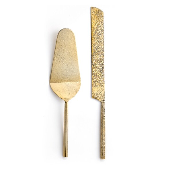 2-Piece Tube Gold Cake Serving Set