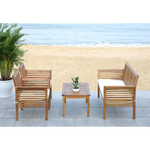 Carson 4 Piece Patio Outdoor Conversation Set Safavieh