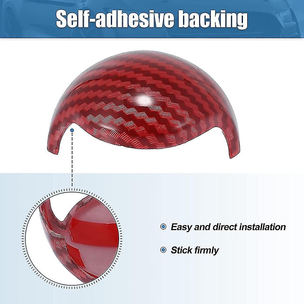 Gear Shift Auto Knob Cover Interior Accessories For For 2015-2021 Abs Carbon Fiber 2pcs， Red