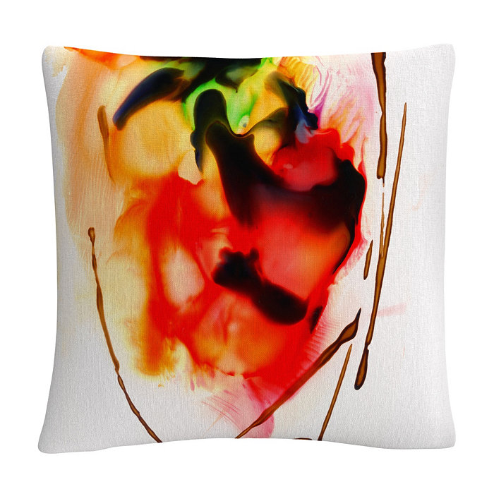 Baldwin Masters Fine Art Abstract Number 5  Streaks Splash Splatter Paint Decorative Pillow， 16 x 16