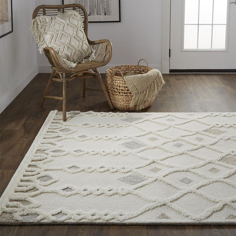 Weave and Wander Elika Moroccan Ornamental Diamonds Wool Rug