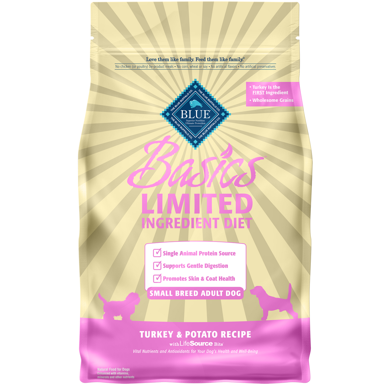 Blue Buffalo Basics Limited Ingredient Diet Turkey and Potato Recipe Small Breed Adult Dry Dog Food