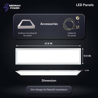 MEDINAH POWER 1x4 LED Back-Lit Panel Adjustable Watt and CCT (4-Pack) DPS-14-U-P-ET-4