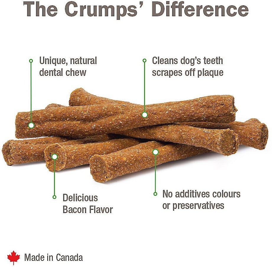 Crumps' Naturals Plaque Busters Bacon Flavor Dental Dog Treats