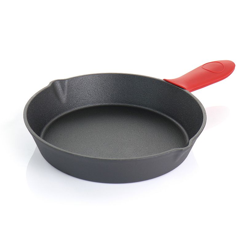 MegaChef Pro Pre-Seasoned 4 Piece Cast Iron Set with Silicone Handles