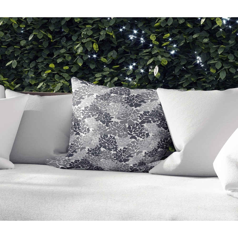 PEONIES GREY Indoor Outdoor Pillow By Kavka Designs