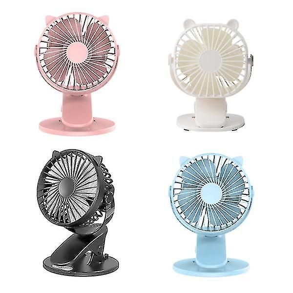 Portable Usb Rechargeable Fan Mini Desktop Clip Fan 360 Degree 3-speed Silent With Strong Wind Rotating Quiet For Home Bedroom