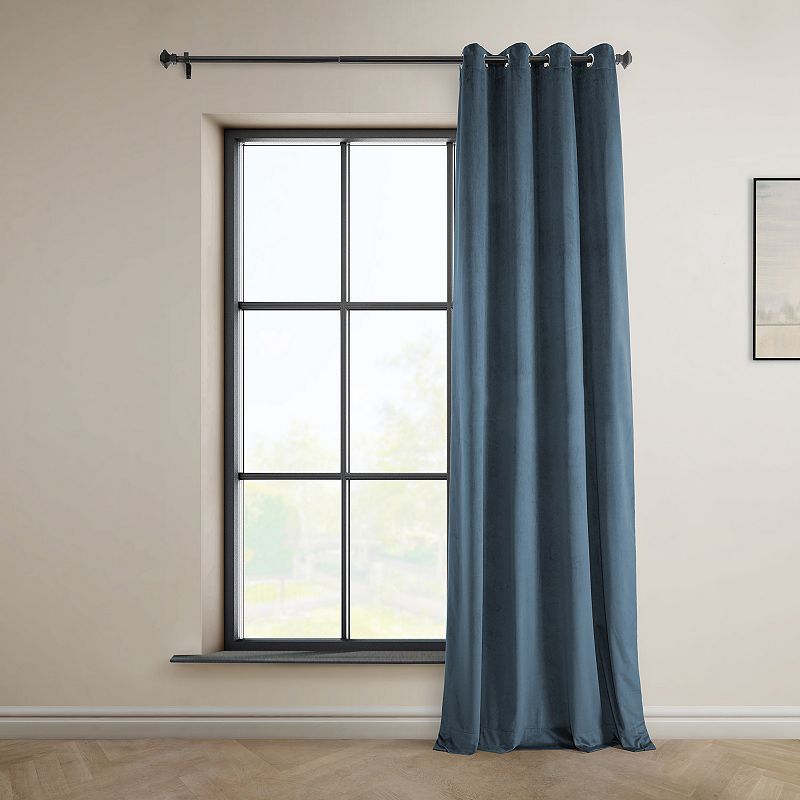 EFF Heritage Plush Velvet Grommet Window Curtain