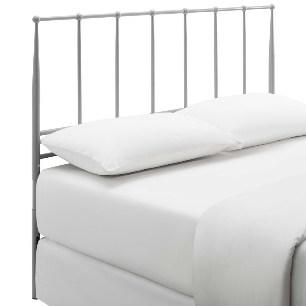 Kiana King Metal Stainless Steel Headboard   Traditional   Headboards   by Biz  ampHaus  Houzz