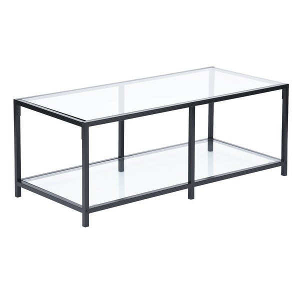 Homylin Justin Clear Glass Coffee Table