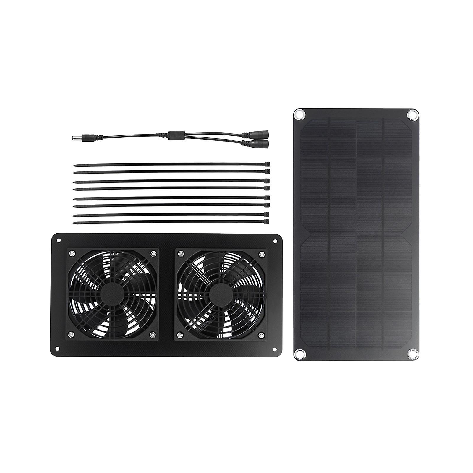 10w 12v Solar Panel Exhaust Fan Set For Pet Houses Greenhouses Chicken Coops