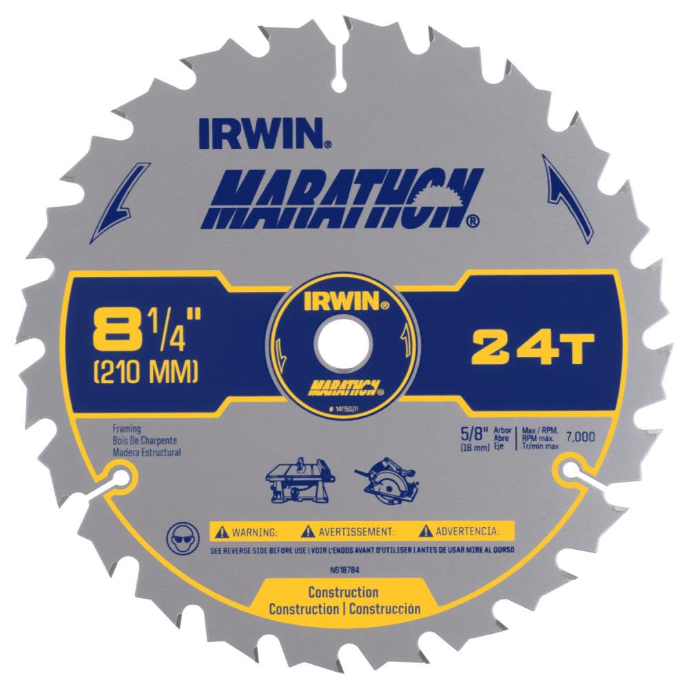 IRWIN  SAW BLADE 8 1/4 24T MARATHON CD ;