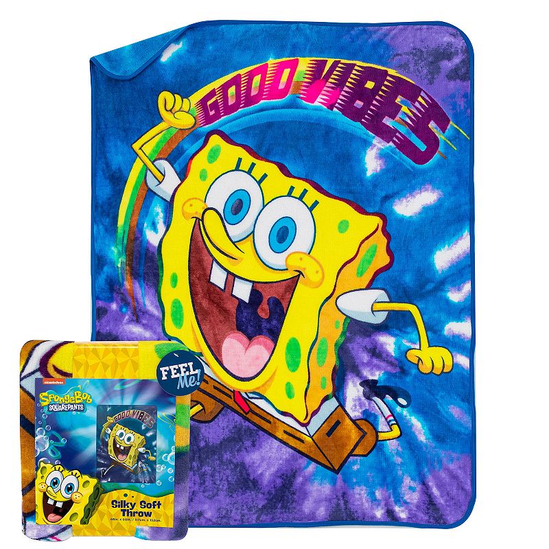 Sponge Bob Tie Dye Ready Silk Touch Throw