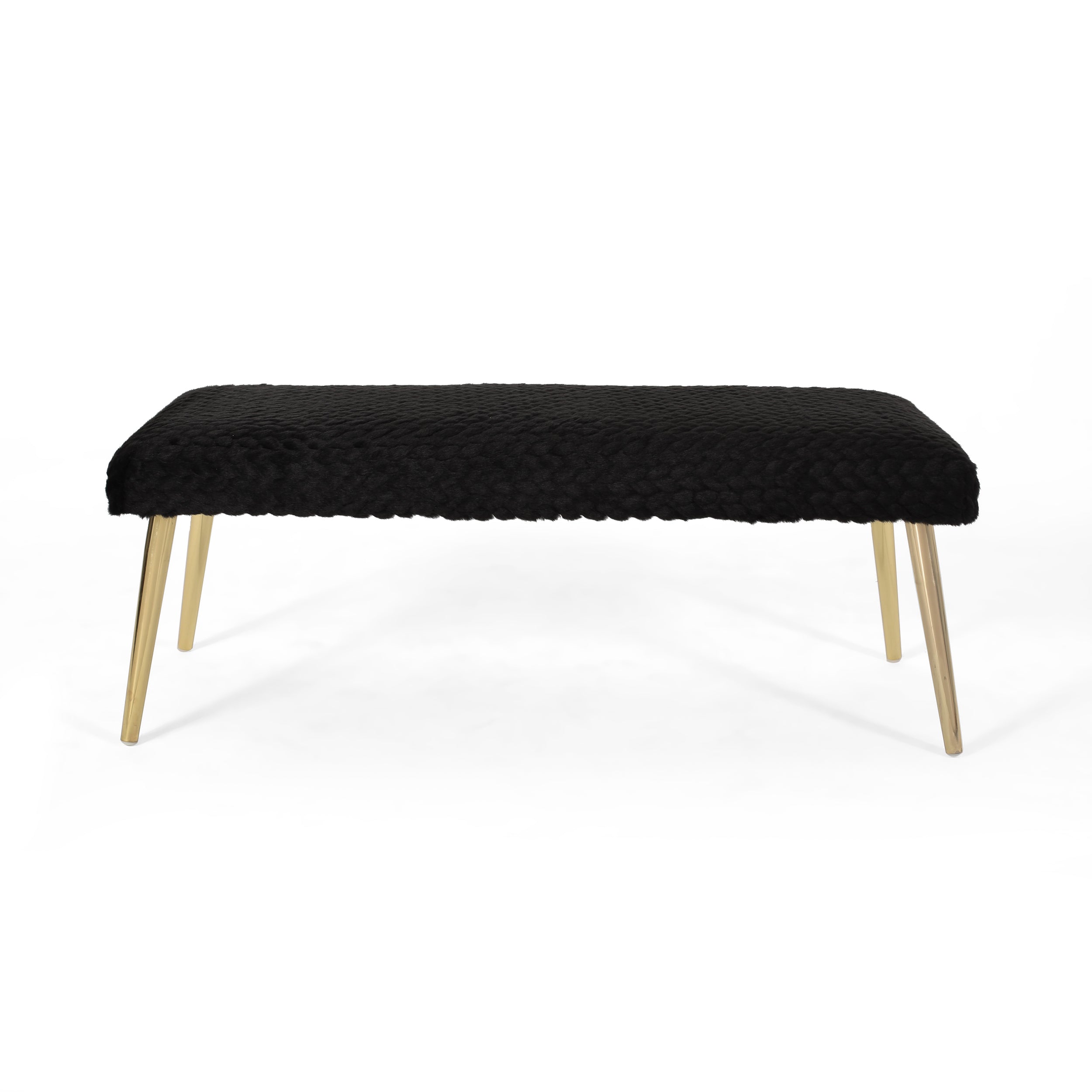 Indira Patterned Faux Fur Bench