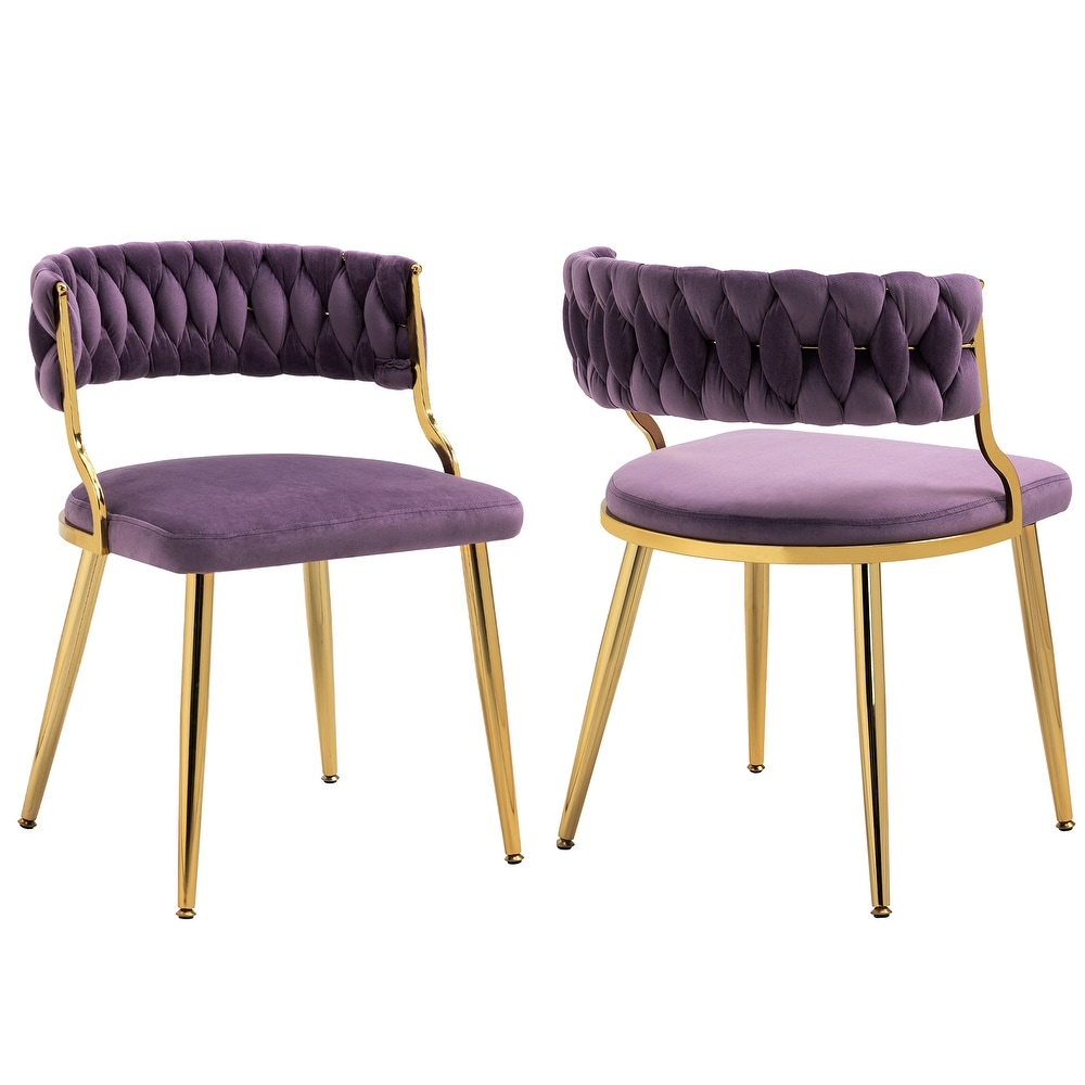 2PACK Upholstered Dining Chairs with Woven Back