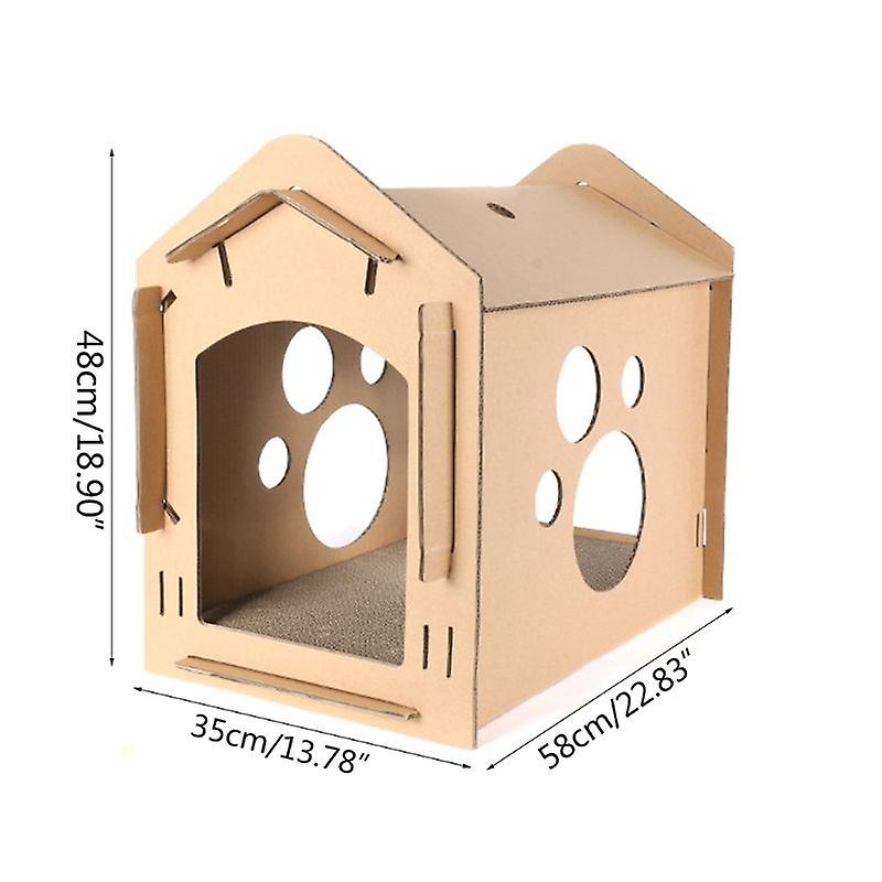 Corrugated paper cat house scratch boards